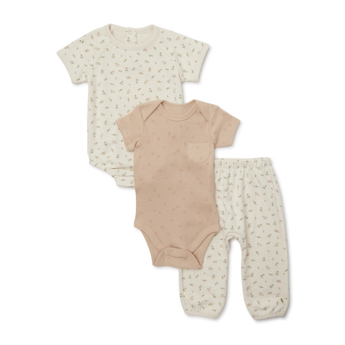 easy-peasy Baby Bodysuits and Jogger Outfit Set, 3-Piece, Sizes 0-24 Months