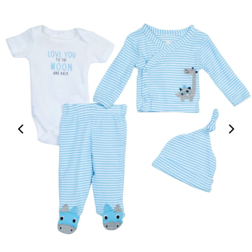 NB-Koala Baby Baby Boys 4 Pc Footed Pants Set ||P000774880||