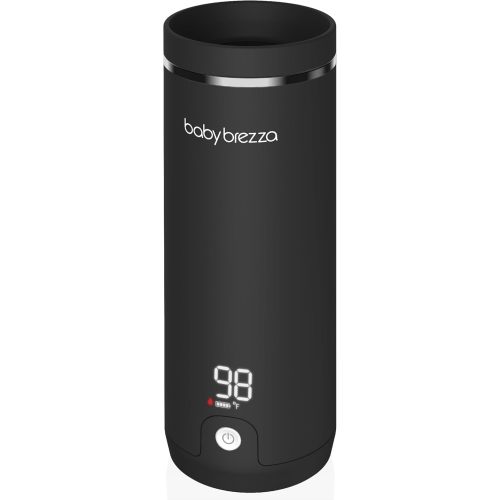 Baby Brezza Superfast Portable Baby Bottle Warmer – 50% Faster - Travel Breastmilk Warmer and Formula Warmer - Safe, Even Heating - Up to 9oz - No Adapters, Black