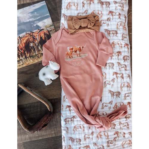 New To The Herd Longhorn gown - Rose