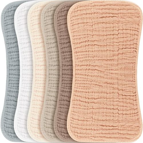 Konssy Muslin Baby Burp Cloths Sets for Unisex- 6 Pack Large 100% Cotton Burping Clothes for Newborn,Baby Girls and Boys