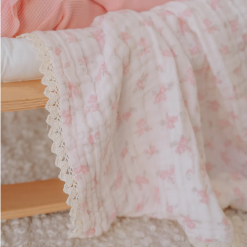 Gauze Lace Blanket | Country Floral – Little and Fern