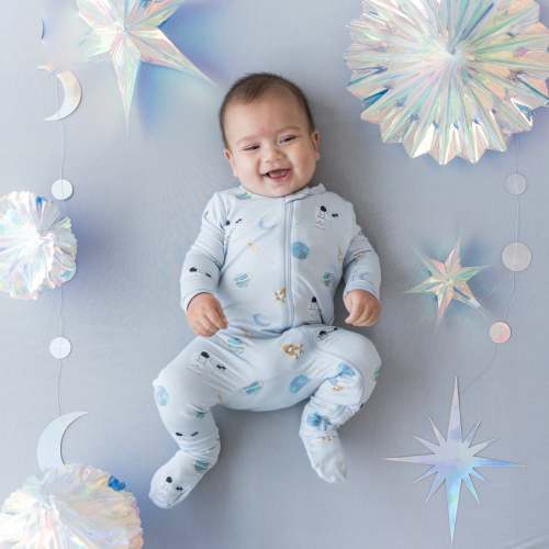 Kyte Baby Zippered Footie in Ice Space
