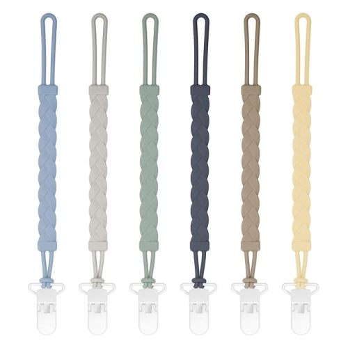 6-Pack Silicone Pacifier Holder Clip