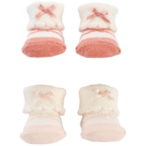 Baby Girls Folded Cuff Sock Booties, Pack of 2