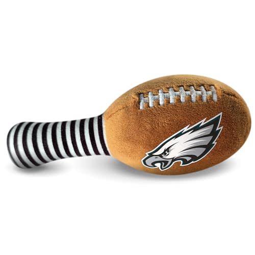 Philadelphia Eagles Plush Football Rattle by Smilo - Officially Licensed NFL Baby Rattle Toy - Soft Baby Rattle with Bell - for Babies and Toddlers from 3 Months