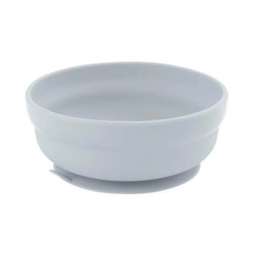 Silicone Stay-Put Suction Bowl For Toddlers in Gray | Bumkins