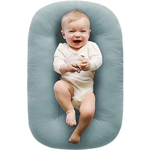Baby Lounger, Baby Lounger, Baby Lounger for Newborn 0-24 Months Baby Lounger Pillow (Blue,93x45cm/36.6x17.7in)