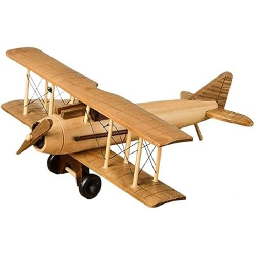 Surakey Wood Planes Model Iron Retro Aircraft Glider Biplane Pendant Model Vintage Wooden Airplane Kids Toy Gift,Office,Home Decor,Ornament,Desktop Ornament, Type 5