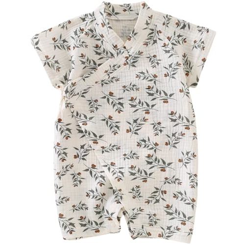 BINIDUCKLING Baby Kimono Robes Cotton Muslin Romper Clothes Newborn - 24 Months