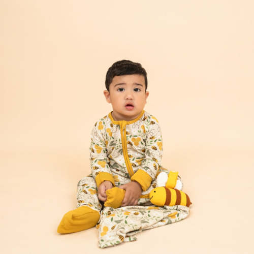 Happy Honey Bees Bamboo Convertible Baby Pajamas
