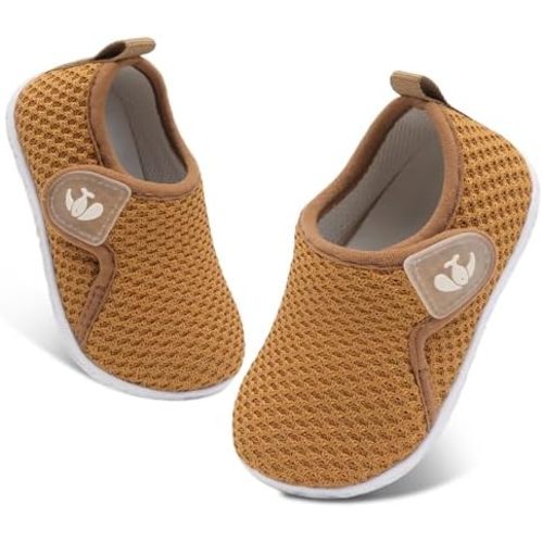 FEETCITY Baby Boys Girls First Walking Shoes Infant Sneakers Crib Shoes Breathable Lightweight Slip On Shoes