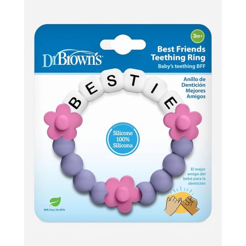 Dr. Brown's Best Friends Teething Ring, Pink and Purple, 3m+