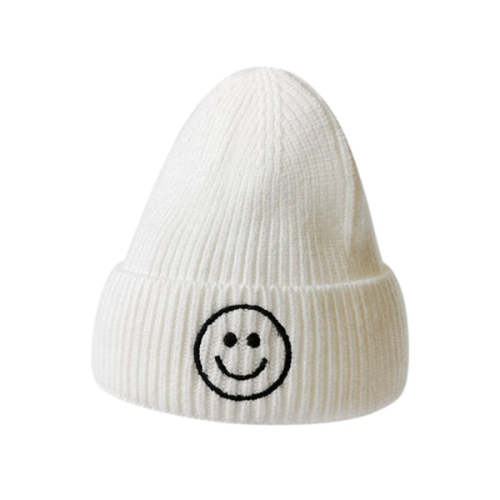 Smiley beanie in white