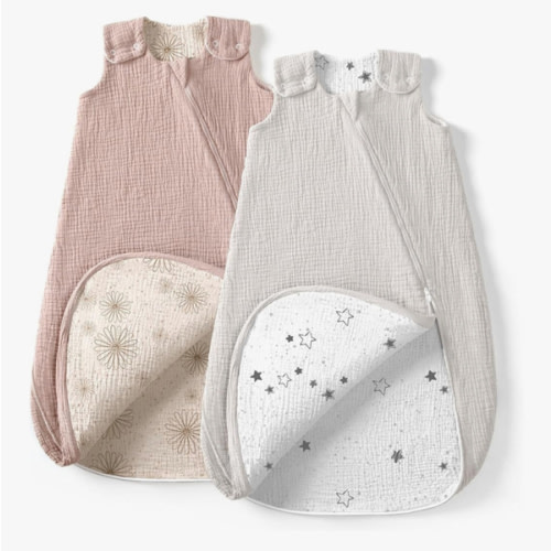 lulumoon Sleep Sack Muslin for Baby: Cotton Wearable Blanket - Soft Lightweight Ideal for Nursery Lounge Nighttime Naptime