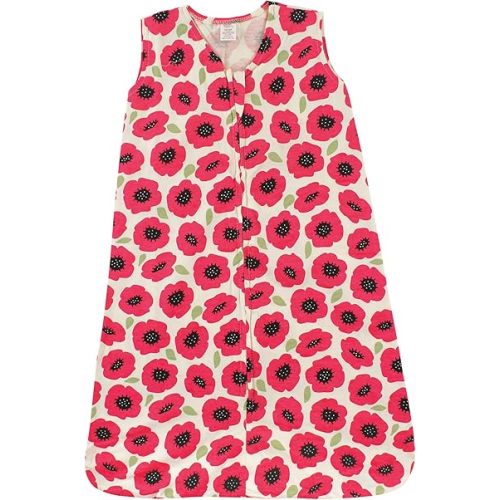 Touched by Nature Unisex Baby Organic Cotton Sleeveless Wearable Sleeping Bag, Sack, Blanket, Poppy, 6-12 Months