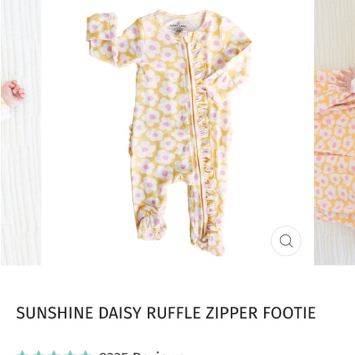 Sunshine Daisy Ruffle Zipper Footie
