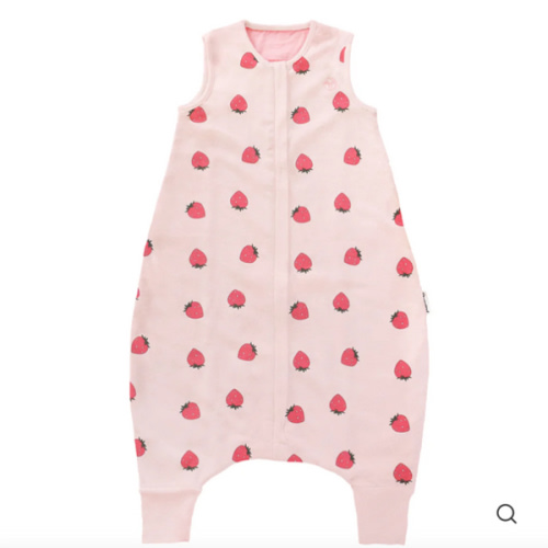 4 Season® Baby Sleep Bag with Feet, Merino Wool & Organic Cotton, Strawberry