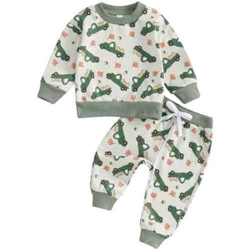 Toddler Girl Boy Halloween Outfit Baby Pumpkin Clothes Long Sleeve Halloween Sweatshirt Pants Fall Winter Set