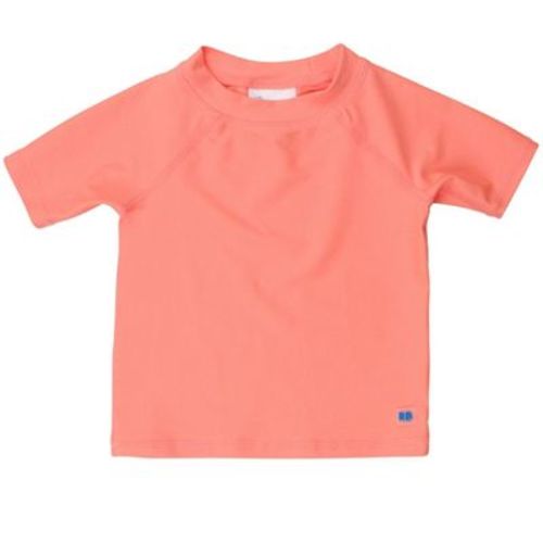RuggedButts Baby Boys UPF50+ Short Sleeve Rash Guard - Coral, 6-12m