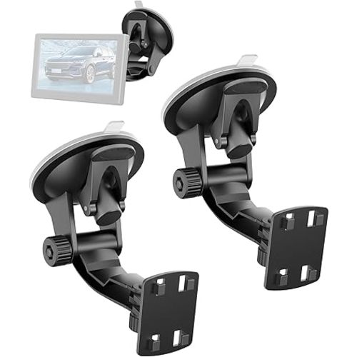 Pixelman 2Pcs Backup Camera Monitor Mount (for 4.3/5 in),Enhanced Rear View Monitor Mount Adjustable Car Reverse Camera Monitor Bracket Backup Camera Display Monitor Windshield Suction Cup Holder