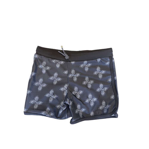 Toddler Soft Shorts for Swim in Black Breadfruit Bandana