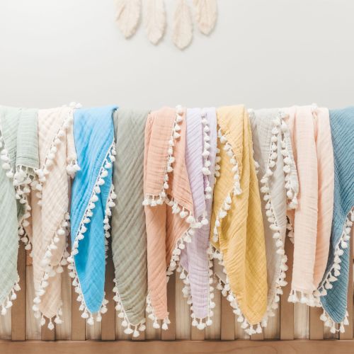 Grey Baby Blanket - 6 Layer Muslin Blanket | Crane Baby