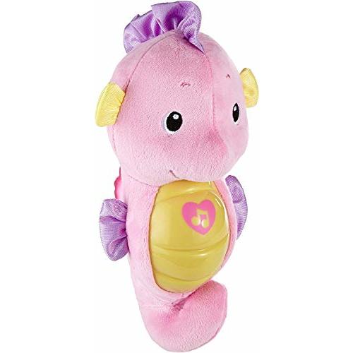 Fisher-Price Musical Baby Toy, Soothe & Glow Seahorse, Plush Sound Machine with Lights & Volume Control for Newborns, Pink