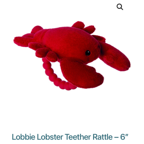 Lobbie Lobster Teether Rattle – 6" - Mary Meyer Stuffed Toys