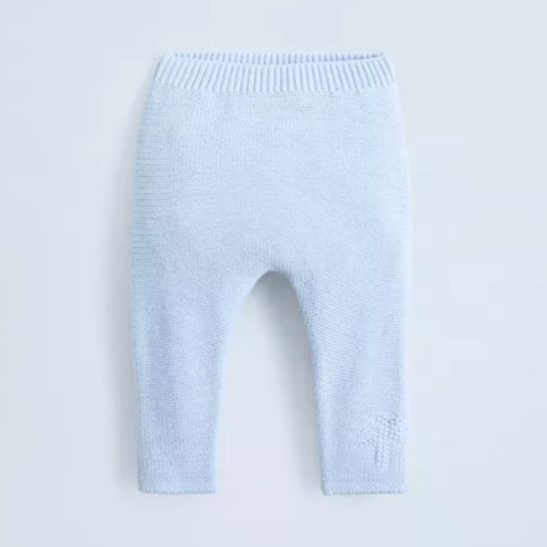 EMBROIDERED PALM TREE KNIT PANTS - Pastel blue | ZARA United States