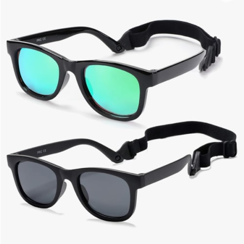 COASION Bendable Flexible Polarized Newborn Baby Sunglasses with Strap for Infant Boys Girls Age 0-12 Months CA8042