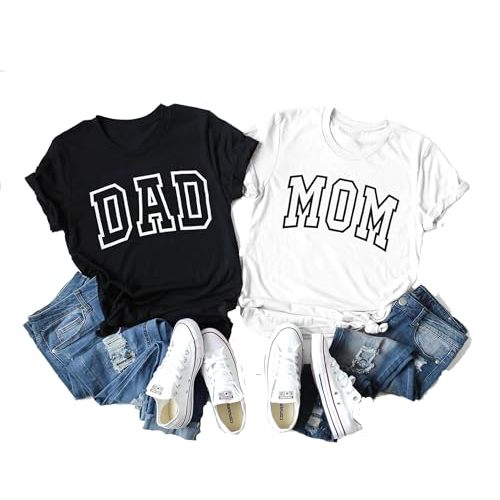 ASTANFY Dad Shirt Mom Shirt: Mom and Dad Matching Shirts Pregnancy Announcement T-Shirt Pregnancy Reveal Gifts Shirt