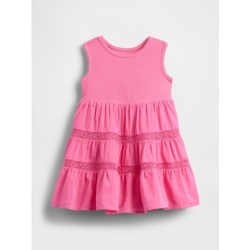 Baby & Toddler Lace-Trim Mixed Media Dress