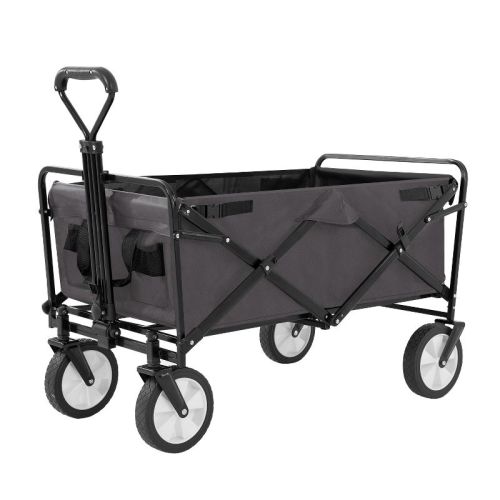 Fdw Collapsible Wagon Folding Wagon Garden Cart With Large Capacity, Portable Utility Wagon Cart Heavy Duty For Beach Camping Shopping Garden,black