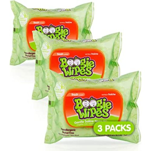 Boogie Wipes Gentle Wet Wipes for Baby and Kids, Face, Hand, Body & Nose, HSA/FSA Eligible, Made with Vitamin E, Aloe, Chamomile and Natural Saline, Fresh Scent, 90 Count