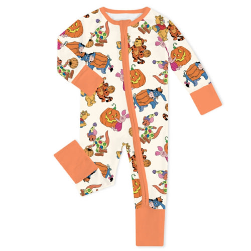 Halloween Bear and Friends Pumpkin Baby Bamboo Zipper Romper Pajamas – FancyPrince
