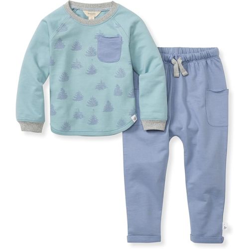 Burt's Bees Baby Baby Boys' Shirt and Pant Set, Top & Bottom Outfit Bundle