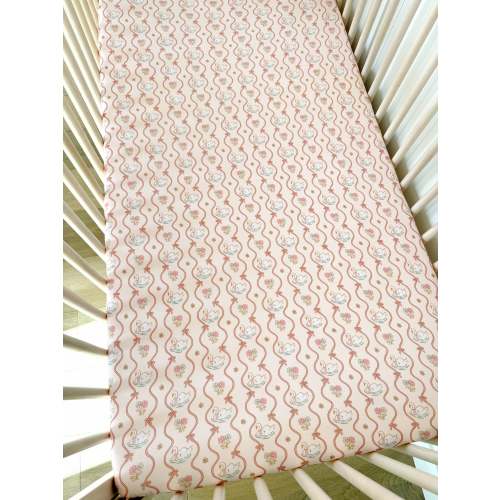 Pink Swan Crib Sheet
