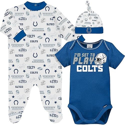 Gerber Unisex Baby NFL Team Footed Sleep and Play and Bodysuit Gift Set