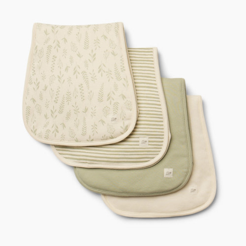 Tiny Kind Burp Cloth 4 Pack - Sage Multi Leaf, OS