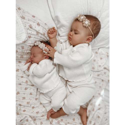 RIBBED KIMONO SET | MILK