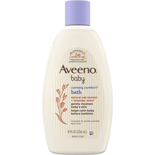 Aveeno Baby Calming Comfort Bath & Wash with Relaxing Lavender & Vanilla Scents & Natural Oat Extract, Hypoallergenic & Tear-Free Formula, Paraben-, Phthalate- & Soap-Free, 8 fl. Oz