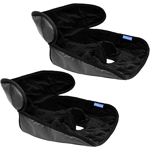 INFANZIA Dry Seat, Car Seat Protector Waterproof Carseat Liner Potty Training Toddlers, Baby and Infants, Piddle Pad for Carseats Strollers (Black, 2 Packs
