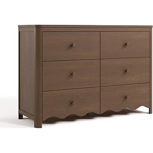 Storkcraft Casablanca 6 Drawer Dresser (Hazelnut) – GREENGUARD Gold Certified, Nursery & Kids' Bedroom with Spacious Storage, Safety Interlocking Drawer System, Easy Assembly with Pre-Installed Tracks