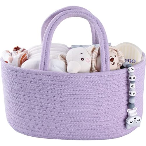 Lily Miles Baby Diaper Caddy Organizer - Nursery Storage Basket Bin Baby Item Blush, Large