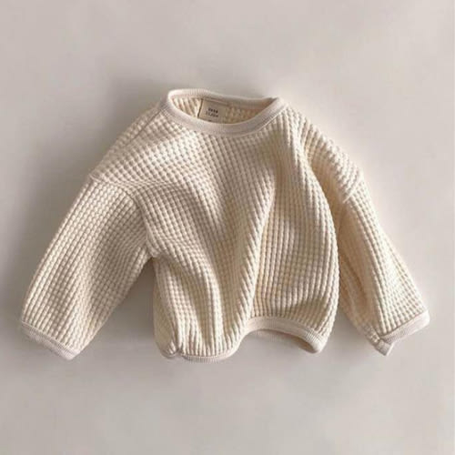 Long Sleeved Waffle Sweater – Teeny Mini Me