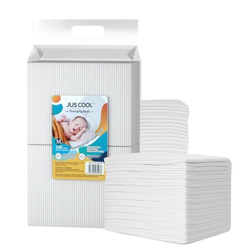 Baby Disposable Changing Pads, 18”x 24”(100 Count) Underpads Portable Diaper Changing Pads, Soft Bed Pads Ultra Absorbent and Waterproof - M/100CT