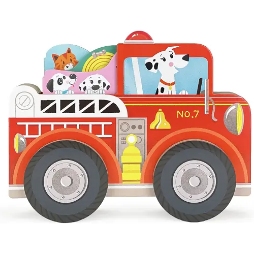 Fire Truck Tales - Wheeled Board Book Set, 3-Book Gift Set With Rolling Fire Engine Vehicle Slipcase for Toddlers Ages 1-5 (Roll & Play Stories)