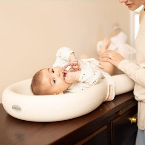 Keekaroo Peanut Changer Baby Vanilla– The Original Made in USA Easy-to-Clean Changing pad and The only Shell Over Foam, Fully Water Repellant