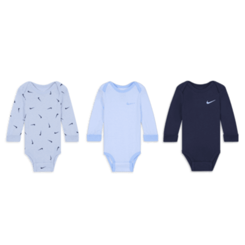 Nike Baby Essentials Baby (0-9M) Long Sleeve Bodysuits (3 Pack)